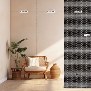 Black Brick Wallpaper Roll