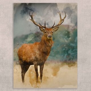 Deer Haven Landscape Canvas Painting