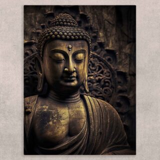 Divine Buddha Sculpture Canvas Art Painting