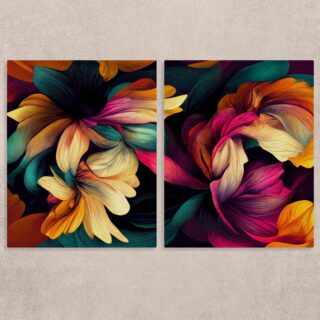 Blossom Burst Canvas Painting Set of 2