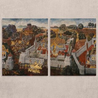 Wat Phra Canvas Art Painting Set of 2