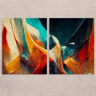 Color burst Abstract Canvas Art Set of 2