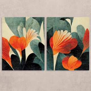Blooming Beauty Canvas Art Painting Set of 2