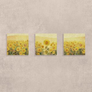 Radiant Sunflower Symphony Canvas Art Painting Set of 3
