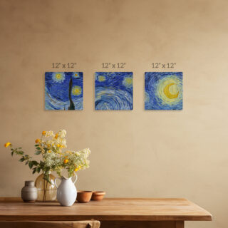 Starry Night Canvas Wall Art Set of 3
