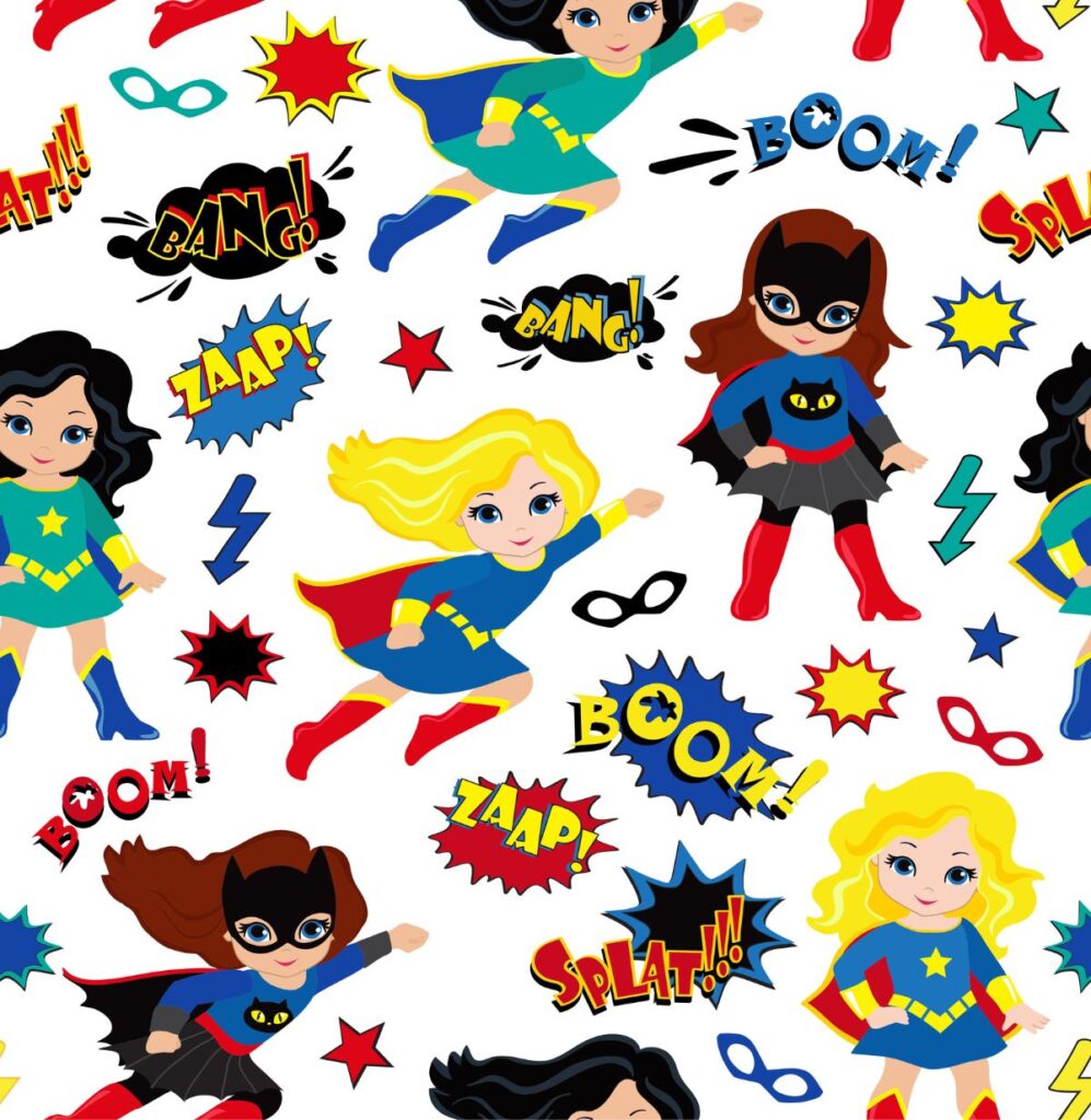 Super Girl Pattern Wallpaper for Room - Magicdecor®