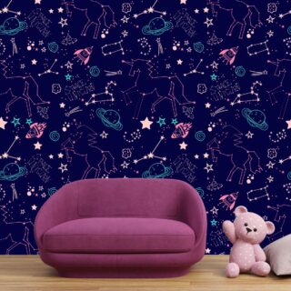 Unicorn Constellation in Space Girls Wallpaper