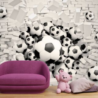 3D Football Pattern Wallpaper for Kids