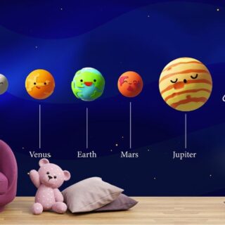 3D Realistic Solar System Wallpaper for Kids