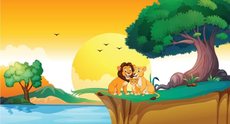 Lion Family Wallpaper for Kids Room - Magicdecor®