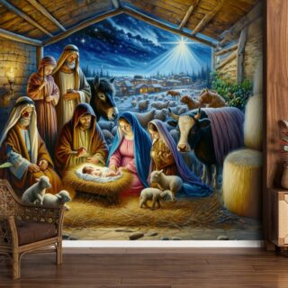 Holy Family With Joseph Mary Baby Jesus Wallpaper for Wall