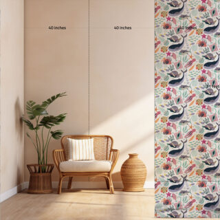 Adorable Marine Life Fish and Sea Animals Kids Room Wallpaper