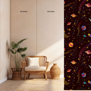 Vibrant Space Cosmos Pattern Wallpaper Covering for Wall