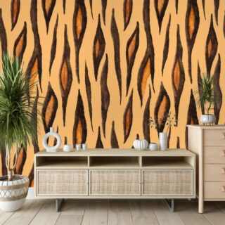 Watercolor Style Tiger Skin Texture Wallpaper for Wall