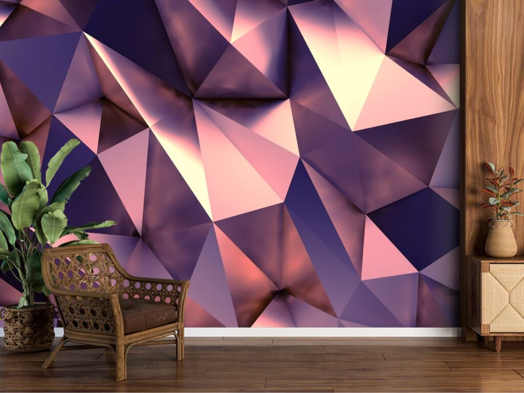 3D Abstract Rose Gold Wallpaper Mural Magic Decor