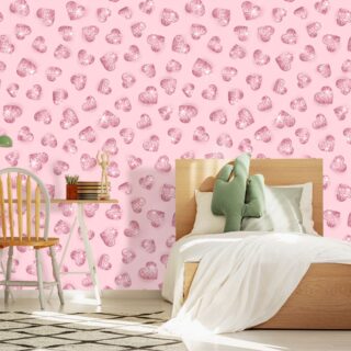 Elegant Rose Gold Hearts Pattern Wallpaper for Wall
