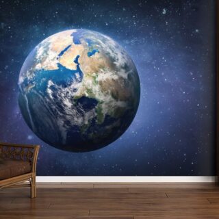 3D Planet Earth Globe in The Space, Wallpaper for Home and Office