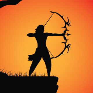 Bhagwan Ram With Bow and Arrow Art Wallpaper for Wall