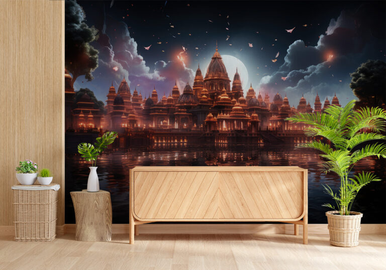 Ayodhya Temples Art Wallpaper for Wall - Magicdecor®