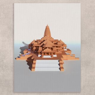 Ram Mandir Model 3D Canvas Print Wall Art for Home