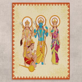 Lord Ram, Maa Sita, Laxman With Hanuman ji Canvas Art for Wall