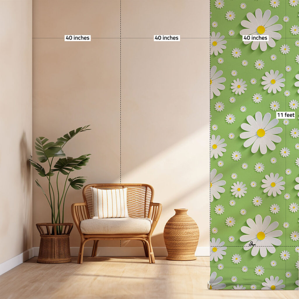 3D Effect Daisy Dreamscape Wallpaper - Magicdecor®
