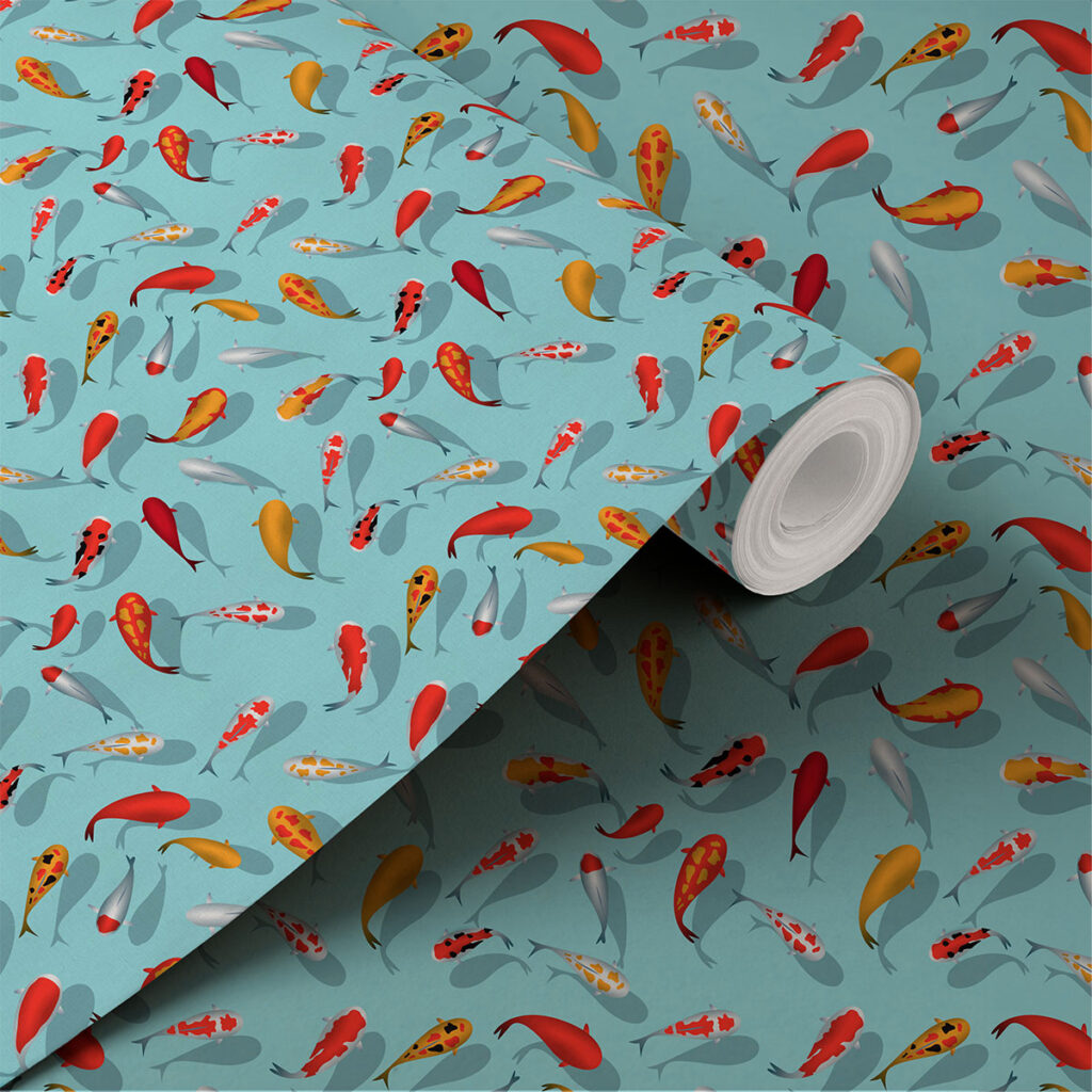 3D Koi Fish Wallpaper for Home Magic Decor