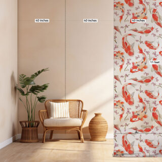 Beautiful Red Koi Fish Wallpaper Roll Size