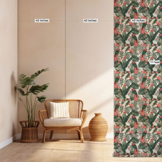 Leafy Haven with Exotic Birds Wallpaper Sizes