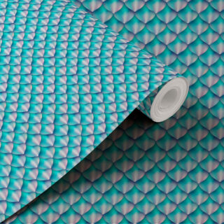 3D Effect Mermaid Scales Pattern Wallpaper