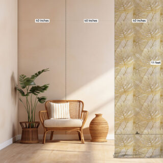 Luxurious Golden Palm Leaves Wallpaper for Walls Size