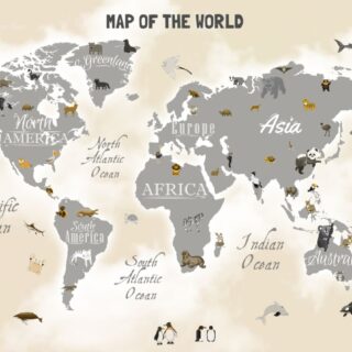 Vintage Style World Map Wallpaper