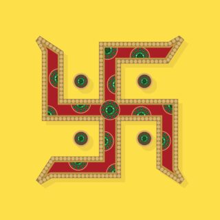 3D Swastika Wallpaper for Pooja Room