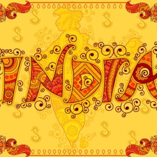 India Typography in Indian Art Style Wallpaper for Wall