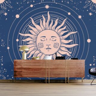 Vintage Boho Design Sun Wallpaper Mural