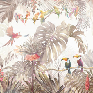 Tropical Peace, Birds and Trees Wallpaper