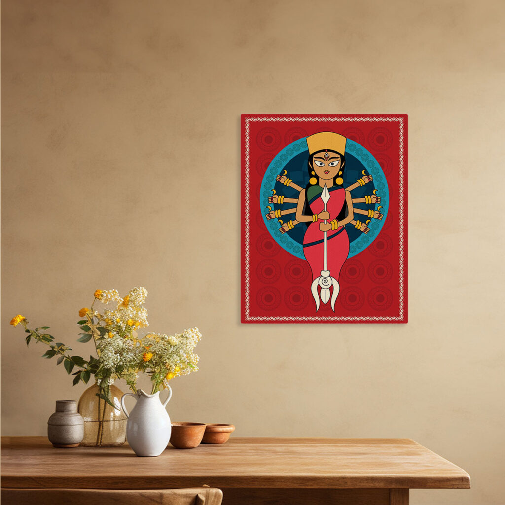 Durga Ma Painting on Canvas Magic Decor