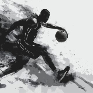 Black and White Abstract Basketball Wallpaper for Wall