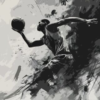 Basketball Abstract Art Wallpaper for Wall