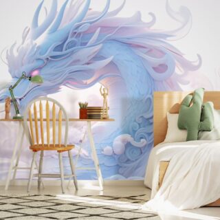 The White Dragon Wallpaper Mural for Gamers Room