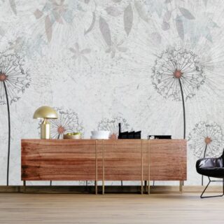 Dandelion Dance Canvas Wallpaper Mural, Aesthetic Wallpaper