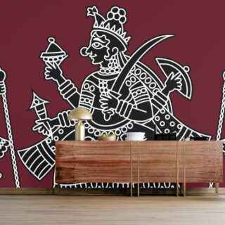 Maa Durga in Pinguli Art Style Wallpaper for Wall