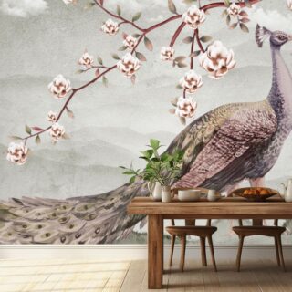 Mayur, Time-Tested Peacock Blooms Wallpaper Mural
