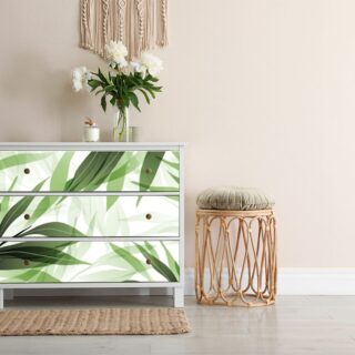 Tranquil Green Leaves Furniture Wallpaper