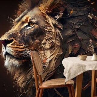 Sherdil, Majestic Lion Art Wallpaper Mural