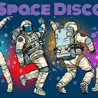 Dancing Astronauts Furniture Wallpaper