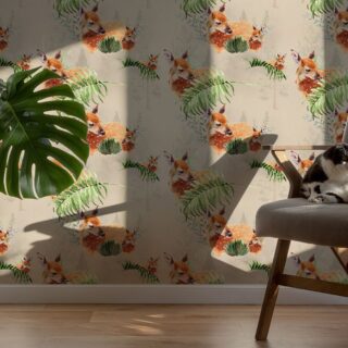 Fawn in the Fern Forest Wallpaper Mural, Customized