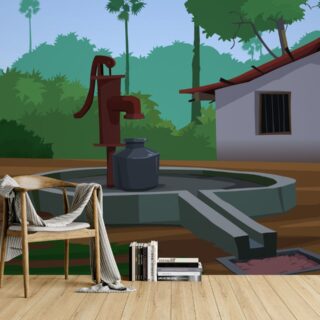 Hand Pump in Indian Villages Wallpaper Mural
