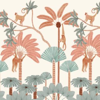 Monkey Safari Wallpaper Mural