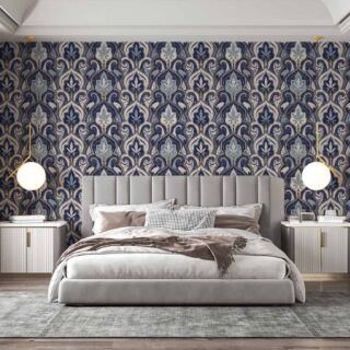 Floral Arabesque Medallion Wallpaper